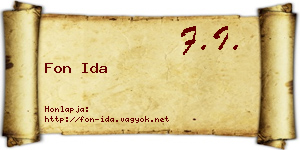Fon Ida névjegykártya